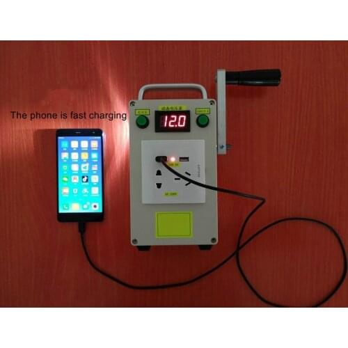 Portable multifunctional hand crank generator output 220V 12V 5V power bank emergency light rechargeable digital products