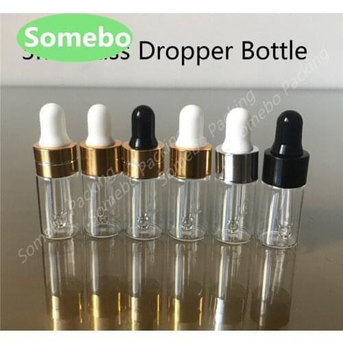 200pcs/lot 3ml Clear Glass Dropper Bottle ,3CC Small Vials With Pipette For Cosmetic Perfume Essential Oil Bottles,Hot sale