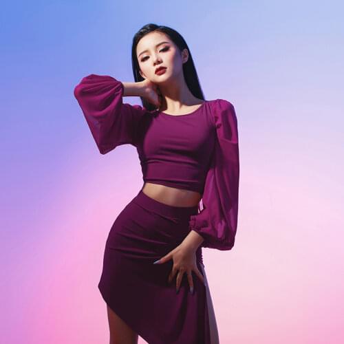 Latin Dance Shirt Women Adult Sexy Practice Top Professional Rumba Dancewear Samba Clothes Tango Ballroom Dance Clothing DWY5732