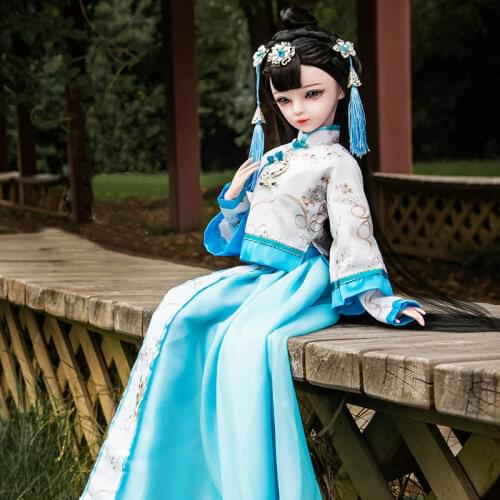 Handmade Bjd 1/3 Doll 60cm Chinese Qing Dynasty Princess Ancient Costume Jointed Toy Dolls For Girls Gift