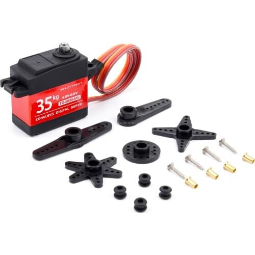 25KG 35KG Servo 180 / 270 Degree Large Torque Digital Coreless Servo Aluminium Metal Gears For RC Airplane Car Helicopter boat
