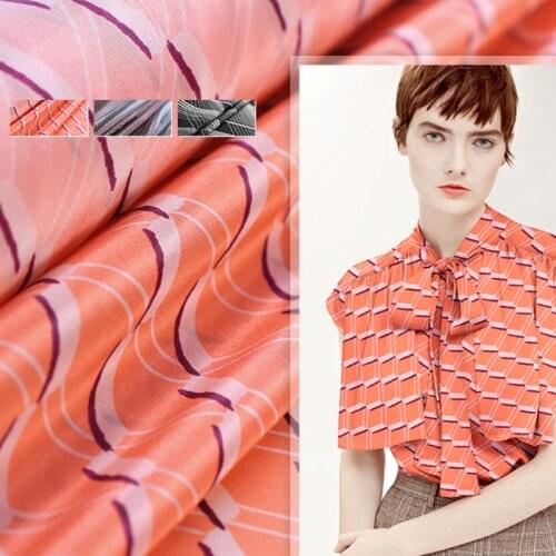 Silk Crepe De Chine Fabric Spandex Silky Drape Three-color Printed Silk Shirt Dress Fabrics Sewing Material Cloth Home Textile