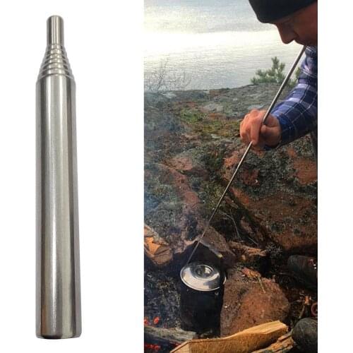 Collapsible Pocket Air Blasting Fire Tool 304 Stainless Steel Outdoor Blowing Torch Adjustable Camping Hiking Pocket Bellows