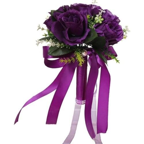 Wedding Bouquet Silk Roses White Wedding Flowers Bridal Bouquet Artificial Flowers A Marriage Wedding Bridesmaids Bouquet