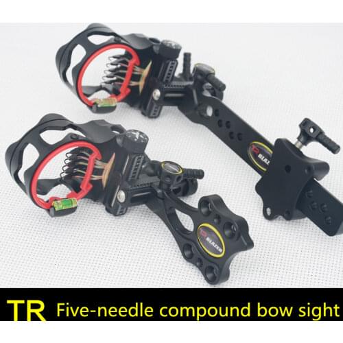 TR fine-tuning five-needle sighting compound bow quick-tuning sight Short-bar long pole five-needle aiming single-needle aiming