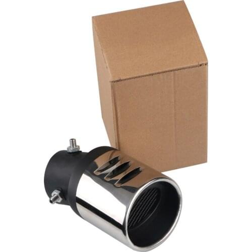 Universal 63X102 mm Car Exhaust Tips SUV Auto Stainless Steel Muffler Oval with 3 Bolt Wire-netting Exhaust Pipe Direct Plug-in