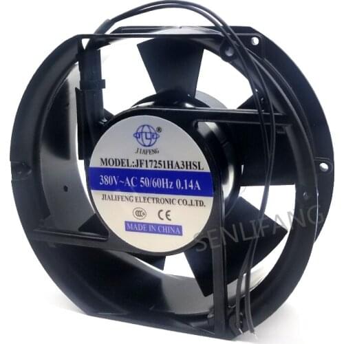 For JF17251HA3HSL Exhaust Two Phase Welding Machine Cooling Fan AC 380V 0.14A 17251 17CM 2 Wires refurbished Condition