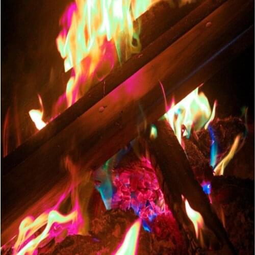 Magic Fire Colorful Flames Powder Ultimate Flames Create Burning Fire Trick For Campfire Bonfire Outdoor Fireplace Camping Tool