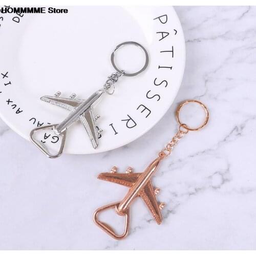 1pc Creative Metal Model Aircraft Airplane Pendant Car Key Ring Holder Keychain Bottle Opener Wedding Party Kitchen Supplies