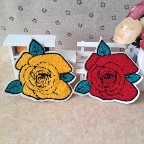 10pcs/lot Large Peony Flower Towel Embroidery Patches Women Dress Shirt Clothing Decoration Sewing Accessories Craft Diy