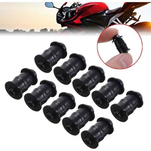 10PCS High Quality Motorcycle Black Rubber Wellnut M5 5mm Metric Wind Screen Fairing Cowls Well Nut For Windshield Fittings