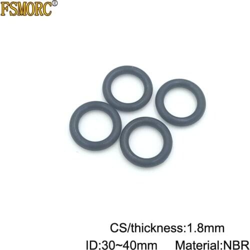 100/200/500pcs ID:30/31.5/32.5/33.5/33.8/34.5/34.8/35.5/36.5/37.5/38.5/38.7/40*1.8mm(CS) Black NBR o ring seal/Nitrile Rubber