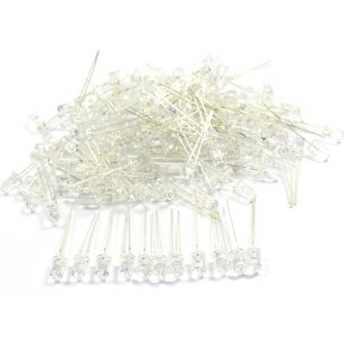 100PCS 5mm LED 6000mcd -15000mcd & Free Resistors LED5 Yellow Blue White Green Red model train ho scale railway modeling