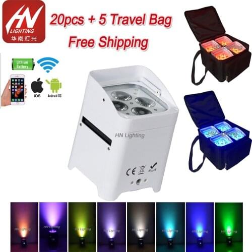 20pcs Best price dj light 4pcs 6-in-1 RGBWA UV wireless battery powered led uplights for wedding