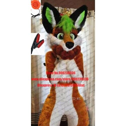3-D Eyes Fursuit Fullsuit Teen Costumes green hair Husky Dog Wolf Fox Furry Suit Custom For Child Adult