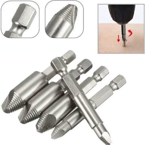 5pcs Damaged Screw Extractor Drill Bit Extractor Drill Set Broken Speed Out Bolt Extractor Bolt Stud Remover Tool Metal Drilling
