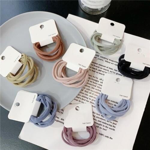 6pcs/set High Elastic Hair Ring Sweet Girls Colorful Basic Hair Rubber Bands Ponytail Holder Fashion Hair Accessories for Women