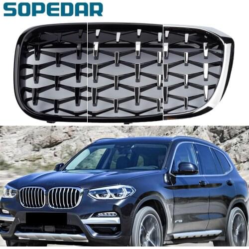 SOPEDAR Car Front Bumper Diamond Racing Grille Kidney Grill for BMW X3 G01 xDrive 2018 2019 2020 Car Accessories Meteor Style
