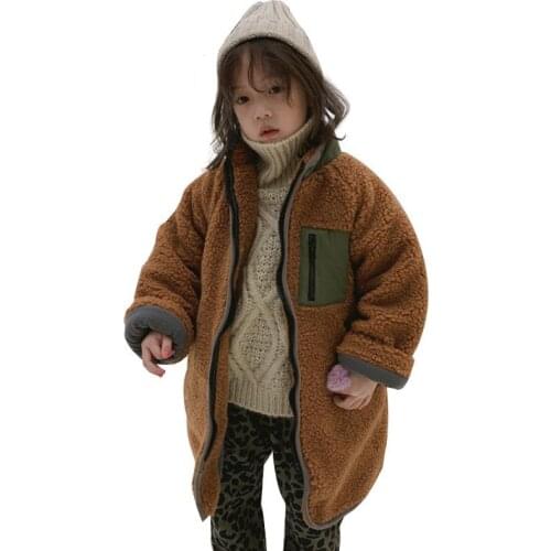 Baby Girl Clothes Winter Warm Jacket Girl 2-9 Years Winter Girls Cashmere Cotton Coat For Girl Wool Coat