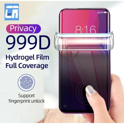 999D Anti-spy Full Curved Screen Protector for Oppo Reno 3 4 Pro Hydrogel Privacy Film for OPPO Find X X2 Pro Not Tempered Glass