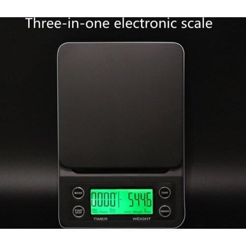 3kg/5kg 0.1g High Precision Digital Electronic Scales Measuring Tools Kitchen Scales Drip Coffee Scale with Timer LCD Display