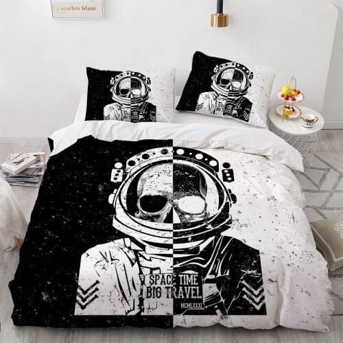 Classic Duvet Cover Set Bedding Sets Comforter Case and Pillowcase King Queen Double Single Size 3D Skull Home Textile