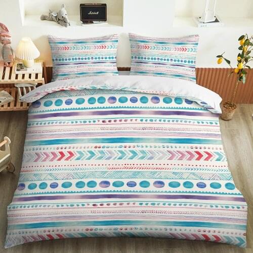 2020 new geometric fashion color series bedding 2 / 3 Piece Set fashionable geometric pattern simple duvet cover and pillow case