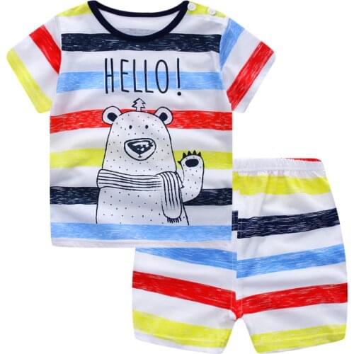 Summer Short Sleeve Baby Girls Clothes Sets Pink Striped Princess Outfits Toddlers Clothing Baby Girl Clothing Baby Girl Outfit