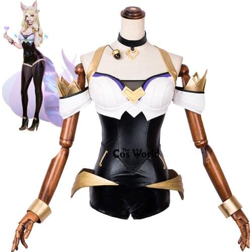 LOL KDA Girl Group The Nine-Tailed Fox Ahri Jumpsuits Uniform Outfit Games Cosplay Costumes