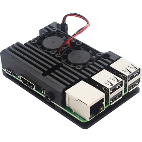 Metal case for Latest Raspberry Pi 4 Model B LPDDR4 2G/4G Quad-core Cortex-A72 (ARM v8) 64-bit 1.5Ghz Dual 4K HDMI Output Power