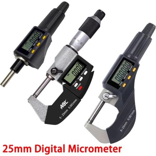 0-25 mm Electronic Outside Micrometers Carbide Tip 0.001mm With LCD Screen Digital Micrometer Electronic Digital Measure Tools