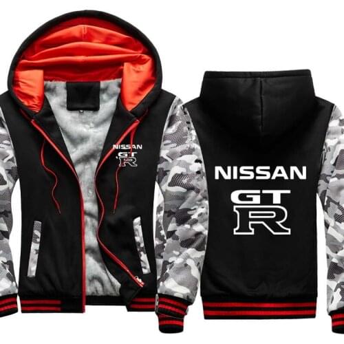 2021 Mens Thicken jacket Winter Warm Slim Mens Hoodie jacket GTR Car Logo Print Sweatshirt Men jacket