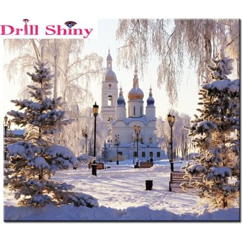 5d diy diamond painting cross stitch kit diamond embroidery landscape SNOW Castle square diamond mosaic unfinished crystal