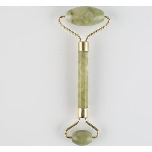 Jade Roller Massager Natural Serpentine Jade Massage Wand Face Massager Roller Beauty Bar Healing Stone