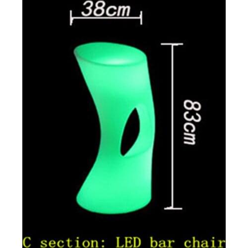 New Luminous waterproof chair Stool LED bar chair barstool upholstered LEDCommercial Bar Furniture Bar Stools bar stools modern