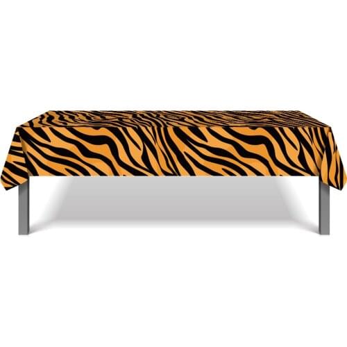 130*220cm Jungle Animal Wild ONE Birthday Disposable Zebra Leopard Tiger Tablecloth Kids Baby Shower Party Decoration Tablecover