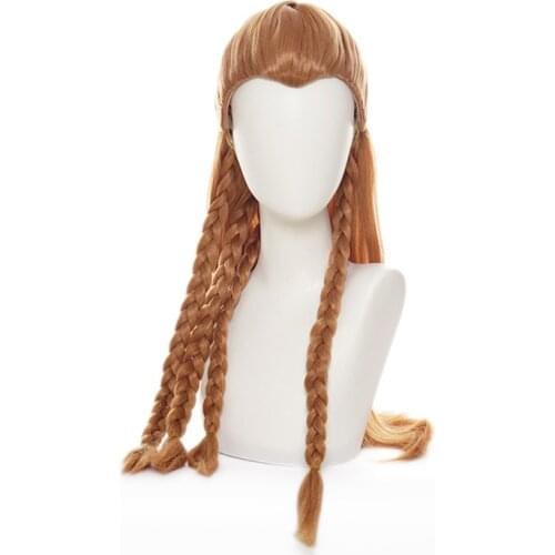 Aloy Cosplay Wig Game Genshin Impact Cosplay Aloy Wig Women Long Brown Braided Fake Hair Halloween Party Role Play