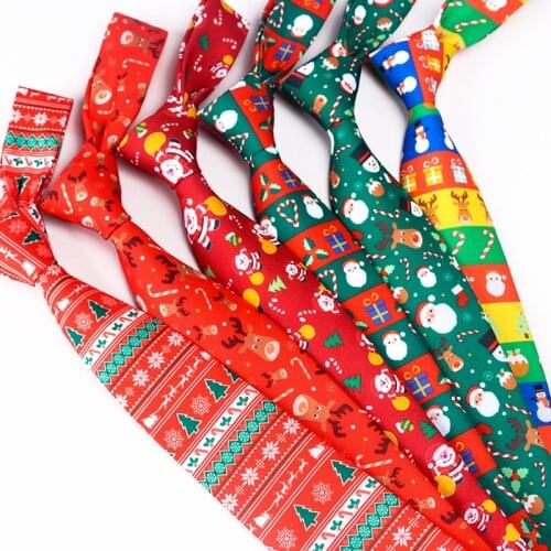 Christmas Tie For Men Women Fashion 8cm Neck Tie For Party Business Casual Fashion Neckties Classic Suits Neck Ties For Gift