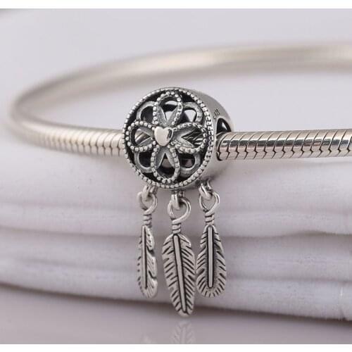 S925 Silver Pendant Bead Charm for Women Bracelet Bangle Spiritual Dream catcher Dangle Charm DIY Jewelry