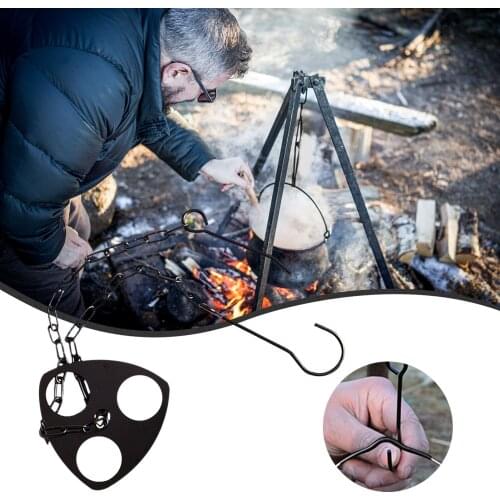 Outdoor camping tripod plate stainless steel cooking campfire grill hanging cooking utensils outdoor picnic grill camping tool