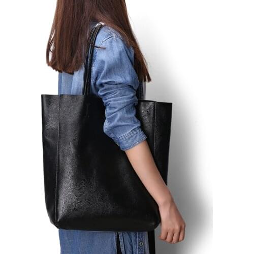 Waterproof Parent-Subsidiary Casual Totes Zipper Handbag Genuine Leather Bag Women Shoulder Bag Shopping Bag Lady High Capacity