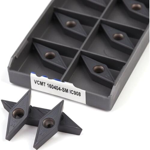 VCMT160404 VCMT160408 SM IC907 IC908 Iscar Carbide Insert Internal Turning Knife Blade CNC Lathe Metal Cutter Tools