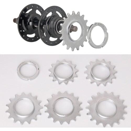 Bicycle Sprocket Fixed Gear Speed Cog Lock Ring 13T/14T/18T Track Bike Cog + Lock Ring For 1/8" Chain Cycling Parts Accessories