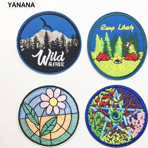 High-quality landscape embroidery with badges Iron on Patches for Clothing DIY Or Hobby collection