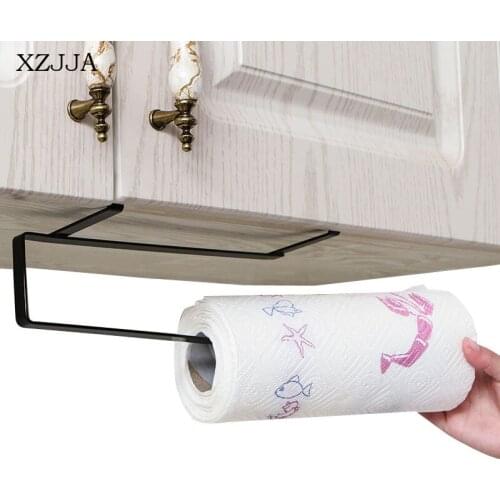 XZJJA Fashion Cabinet Door Iron Storage Rack Towel Hanging Rack Toilet Paper Holders Multi-Function Home Kitchen Accessories