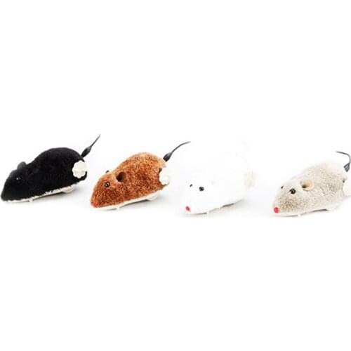 Hot Creative Funny Clockwork Spring Power Plush Mouse Toy Cat Dog Playing Toy Mechanical Motion Rat Pet Accessories
