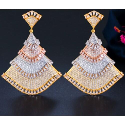 Zlxgirl jewelry Classic Multicolor plated Duabi stud earrings jewelry womens best wedding ears fashion brincos free shipping