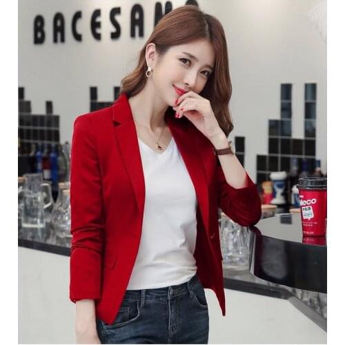 2021 New Spring Autumn Korean Version Women Blazer Jackets Style One Button Work Wear Female Fashion Temperament Casual Tops