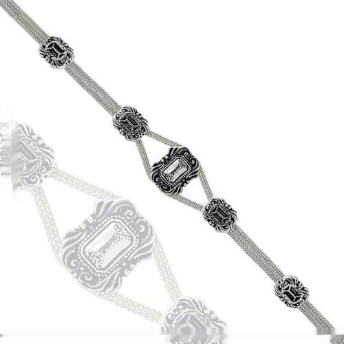 Silver Fox Tail Filigree Lady Bracelet