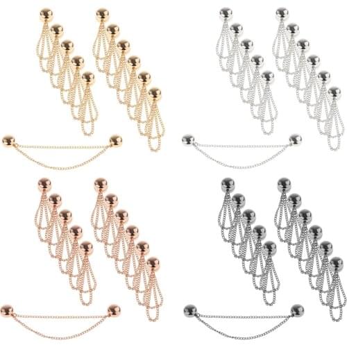 12x Magnetic Hijab Brooch Pin Stylish Metal Assortment with Chains for Womens Muslim Headwear Handmade Decoration Accessory